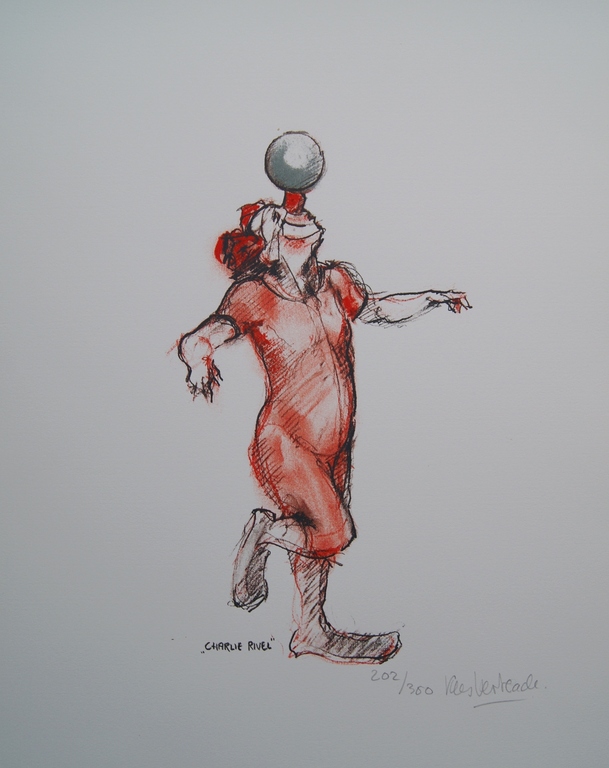 Kees Verkade zeefdruk 'Charlie Rivel'. kopen? Bied vanaf 125!