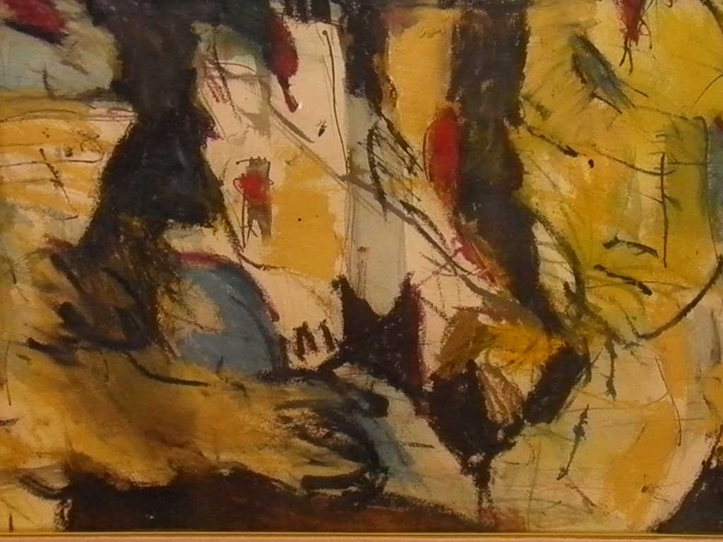 onbekende kunstenaar, onduidelijk gesigneerd, gouache achter glas ZT kopen? Bied vanaf 45!
