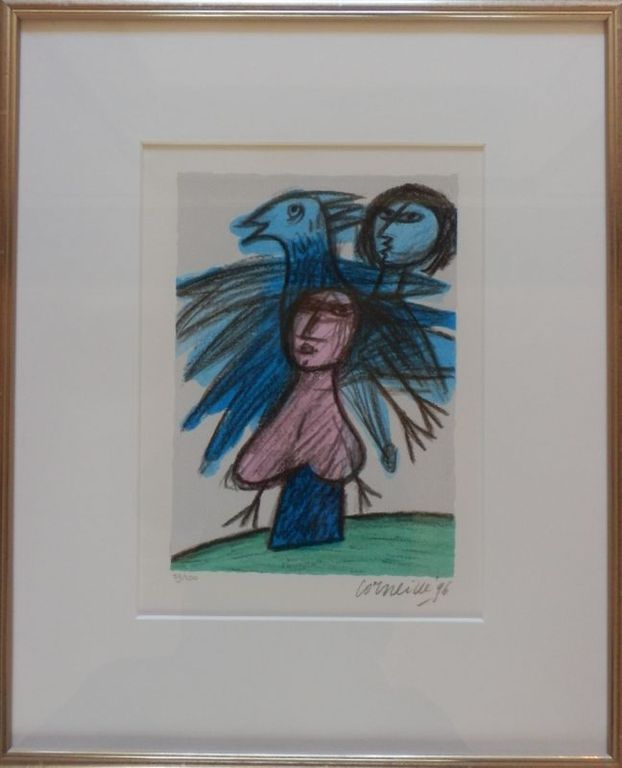 CORNEILLE Zeefdruk  L'ESPRIT DE L'OISEAU uit 1996  INGELIJST!! kopen? Bied vanaf 195!