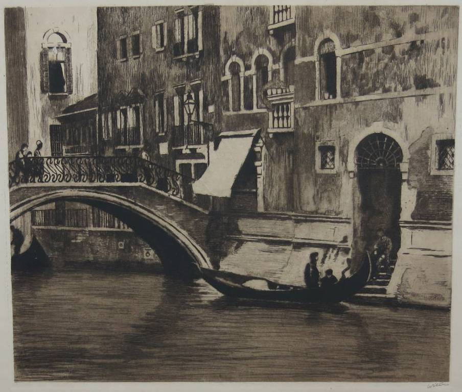 Willem Witsen: Ets/Aquatint, Brug bij het Campo Sant’ Angelo, Venetië verkocht voor € 250!