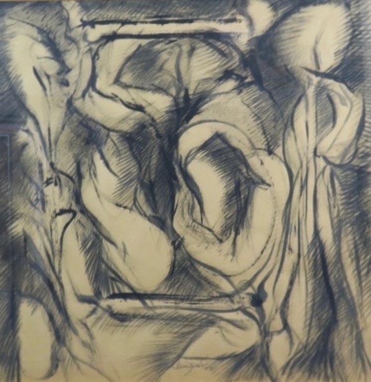 Michel Cardena: Acryl, Iriguchi no. 1 -Ingelijst (groot) kopen? Bied vanaf 70!