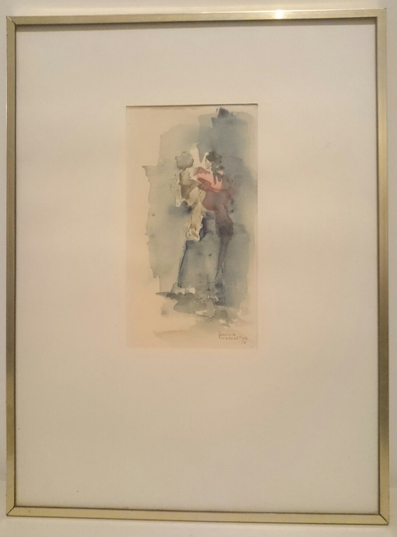 Aquarel 1976 - 'Moeder met kind' Jeanne Wesselius (1931-2010) kopen? Bied vanaf 20!