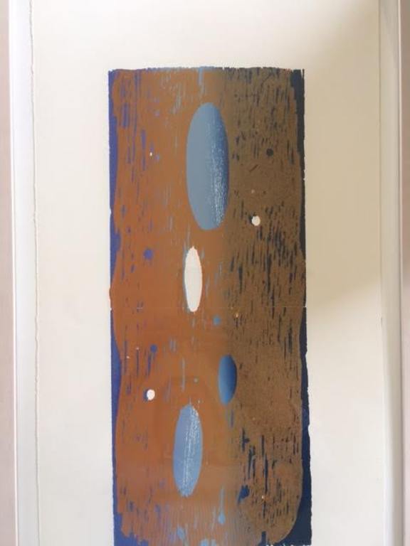 Joris Geurts Zeer mooie Houtsnede ZT Bruin Ingelijst achter glas kopen? Bied vanaf 55!