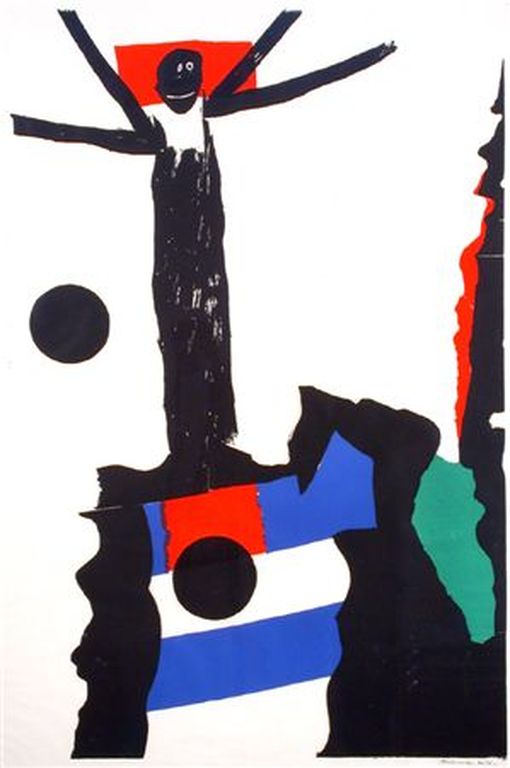 Jef Diederen: Houtsnede, Black Saint (groot) verkocht voor € 40!