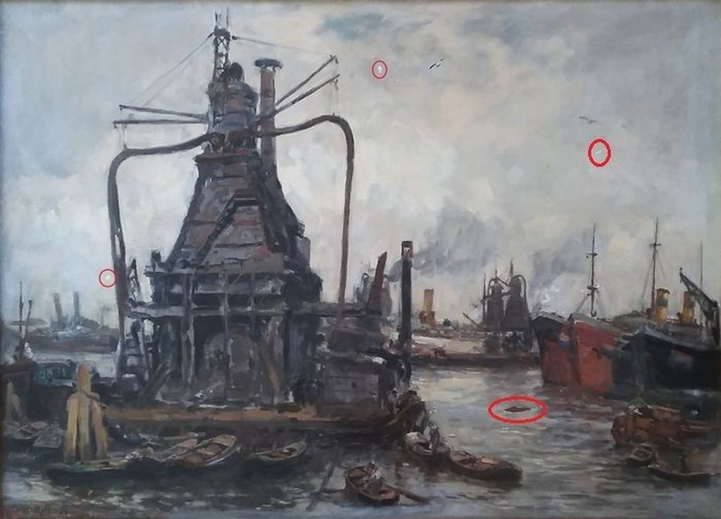 Evert Moll (1878-1955) - Bedrijvigheid rondom een graanelevator kopen? Bied vanaf 675!