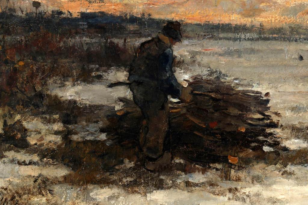 Frans Arnoldus Langeveld, Houtsprokkelaars in winterlandschap  kopen? Bied vanaf 600!