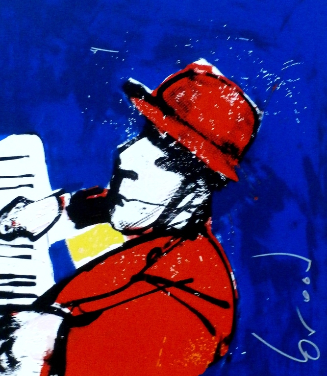 Herman Brood - zeefdruk: "Ik" op linnen kopen? Bied vanaf 495!
