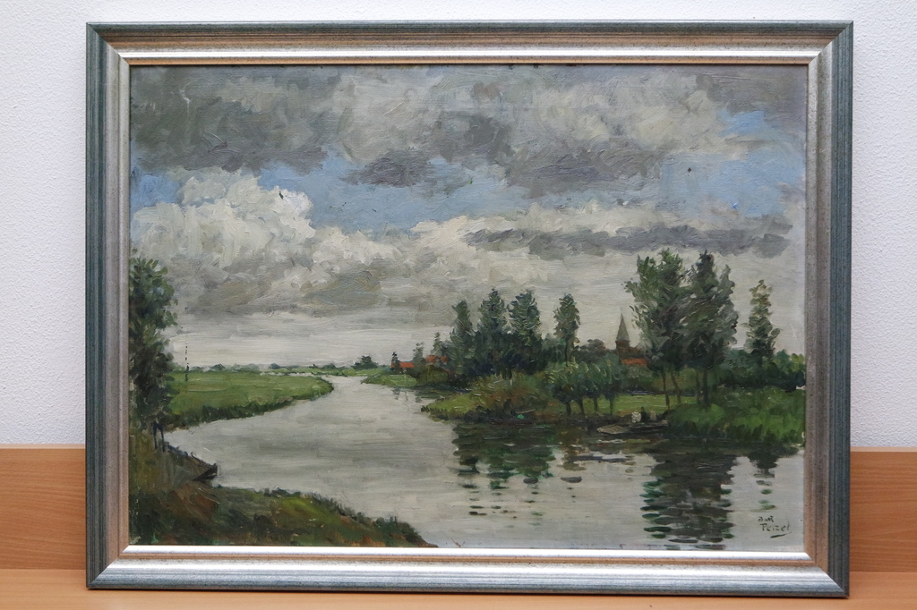 Bart Peizel (1887-1974) - olieverf op doek - dorpsgezicht verkocht voor € 195!