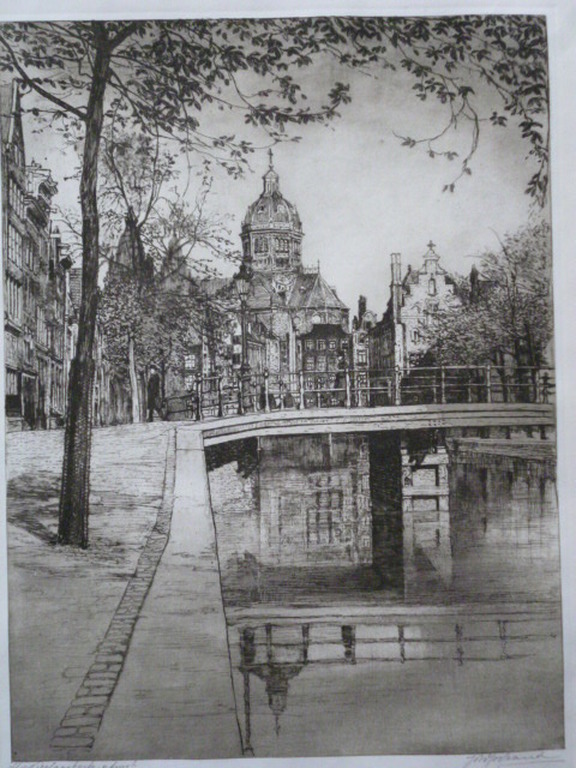 Johannes Josseaud - ets - St. Nicolaaskerk Amsterdam kopen? Bied vanaf 25!
