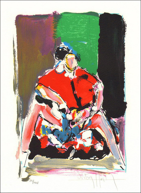 Victor Hasch -l'Espagnole- Mooie Lithografie. Handgesigneerd/Genummerd. verkocht voor € 65!