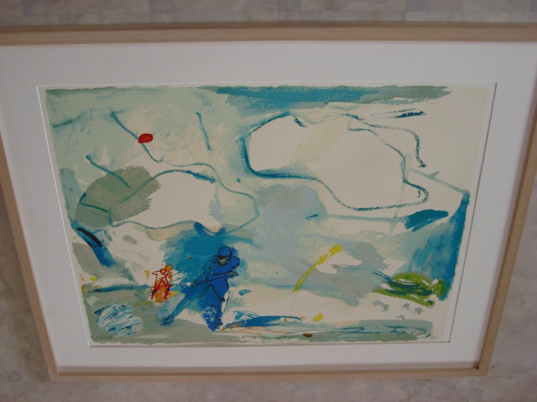 Jan van Diemen (1954). Zeefdruk. Schaatsers. kopen? Bied vanaf 1!