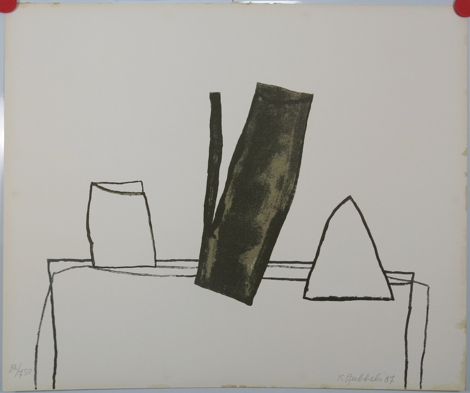 Klaas Gubbels: Litho, Stilleven met koffiepot verkocht voor € 100!