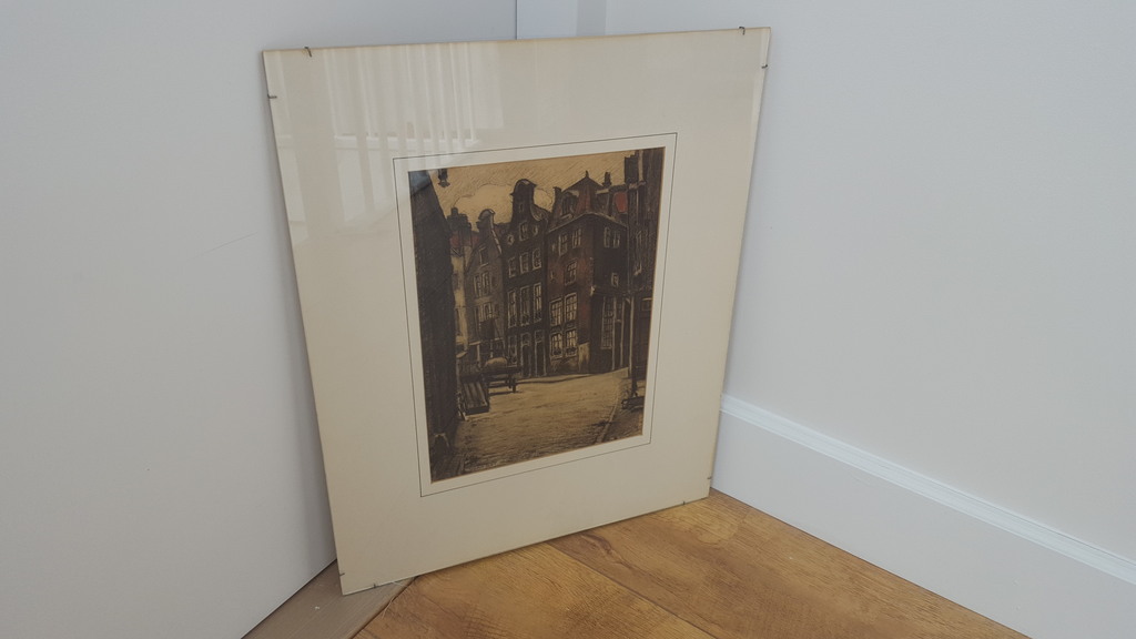 Prachtig werk van Ger van Vliet (1880-1972) - tekening, straatje amsterdam kopen? Bied vanaf 45!