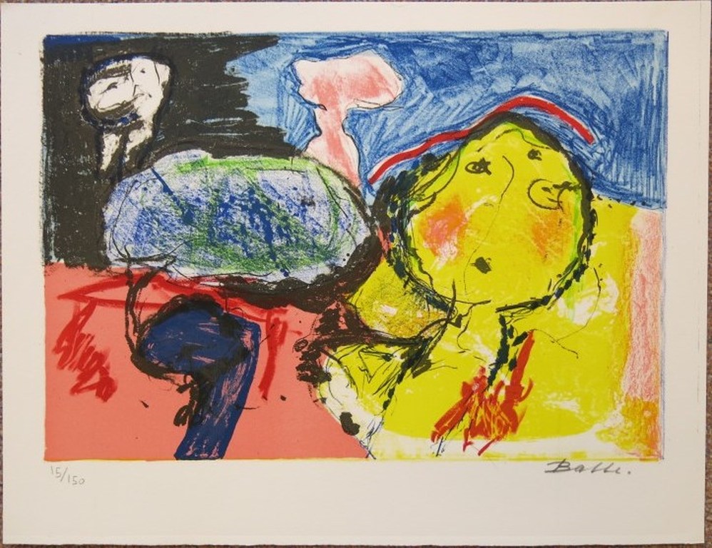 Mogens Balle: Kleurenlitho. Figuur in Geel verkocht voor € 141!