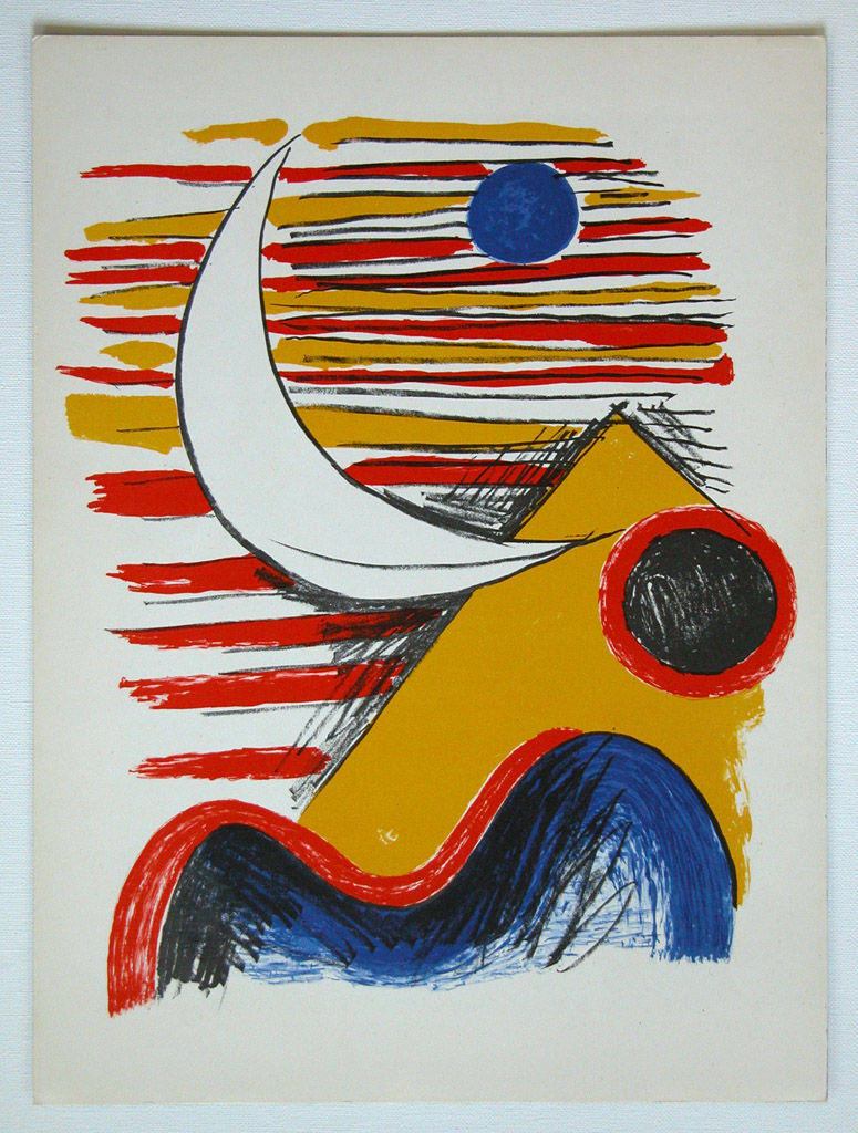 Alexander Calder, kleurenlitho, La Lune et La Montagne Jaune kopen? Bied vanaf 40!