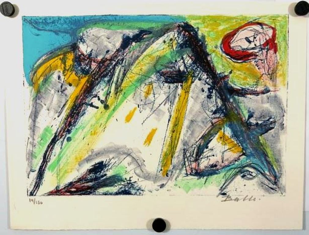 Mogens Balle: Kleurenlitho, Fantasie (CoBrA) verkocht voor € 115!