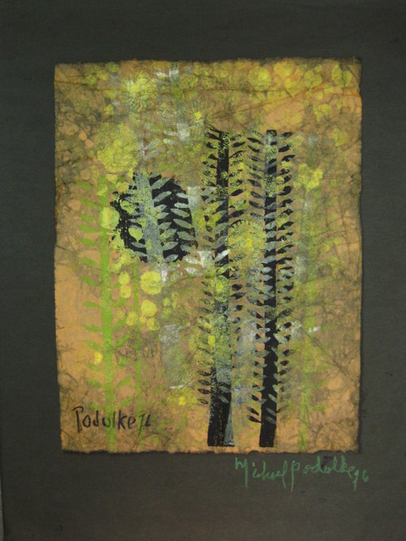 Mich.Podulke 1922-1988 gem.techniek "Bomen" gesigneerd 19 verkocht voor € 36!