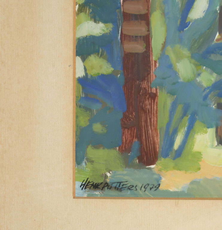 Henk Potters: Gouache, Hotel tuin Torarica - Ingelijst kopen? Bied vanaf 80!