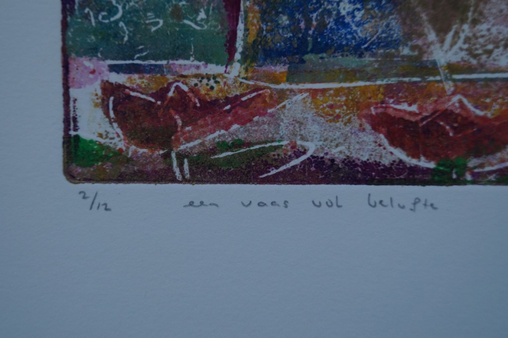 Lia van Leeuwen - gesigneerde ets - een vaas vol belofte  kopen? Bied vanaf 1!