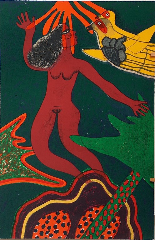 Corneille / kleurenlitho / zonder titel (vrouw en vogels) / 1983 kopen? Bied vanaf 275!