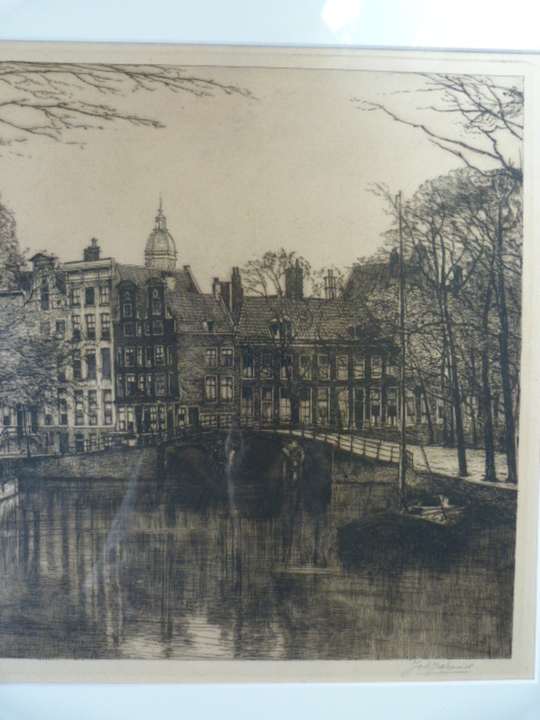  Johannes Josseaud (1880-1935) - Grachtengezicht – Amsterdam kopen? Bied vanaf 1!