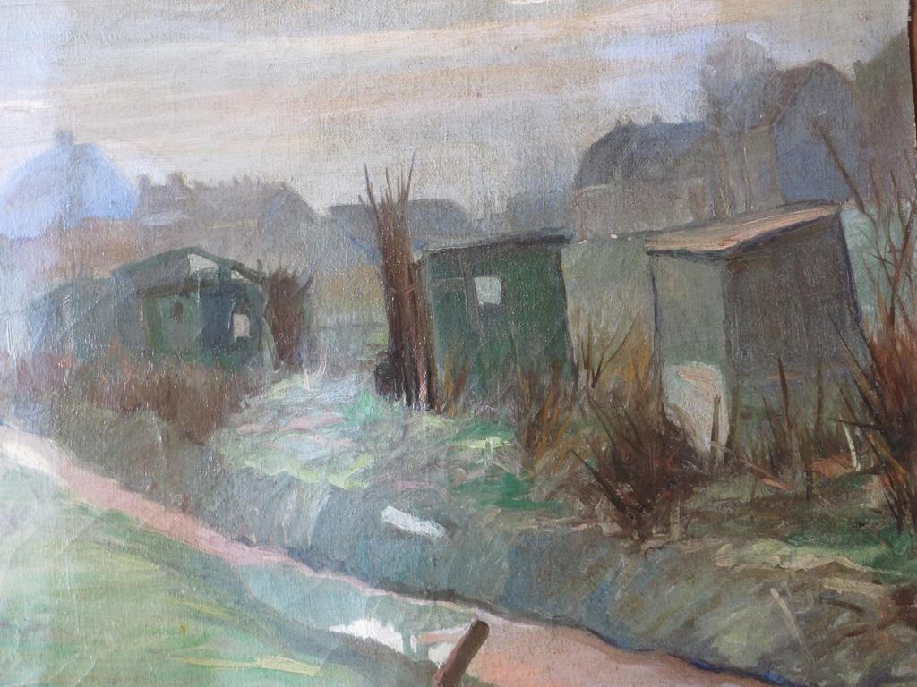 Betsy Westendorp-Osieck, Stadstuinen in vroege ochtend, Marouflé verkocht voor € 120!