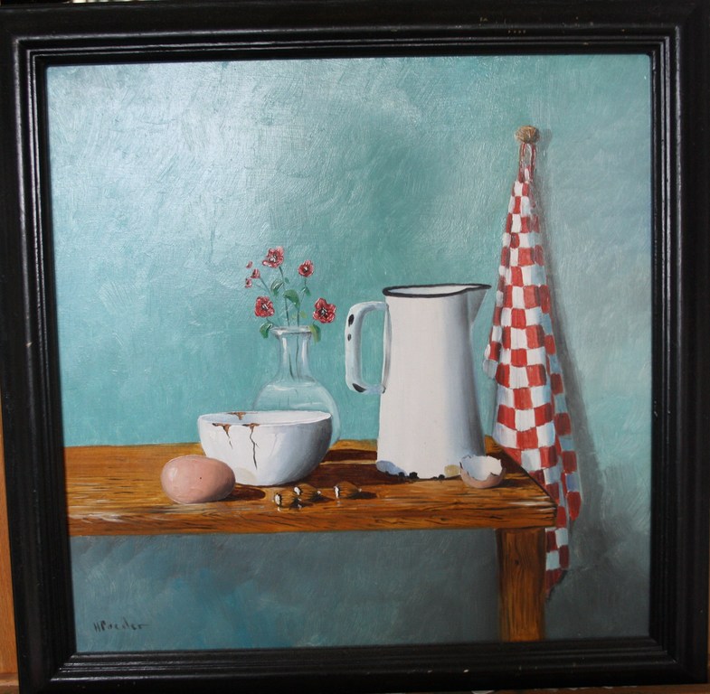 Henk Poeder, olieverf op paneel verkocht voor € 150!