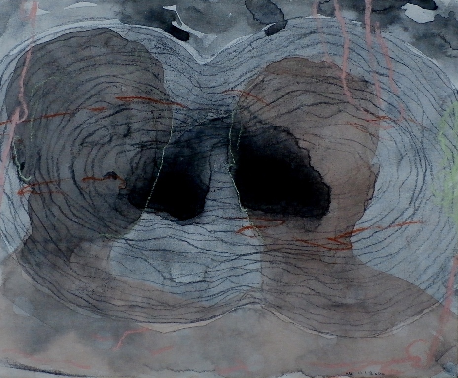 Arno Kramer - gemengde techniek: 2 gezichten - gesigneerd - 2000 kopen? Bied vanaf 149!