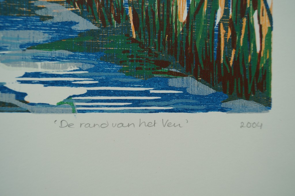 Angenelle Thijssen - gesigneerde houtsnede -  kopen? Bied vanaf 1!