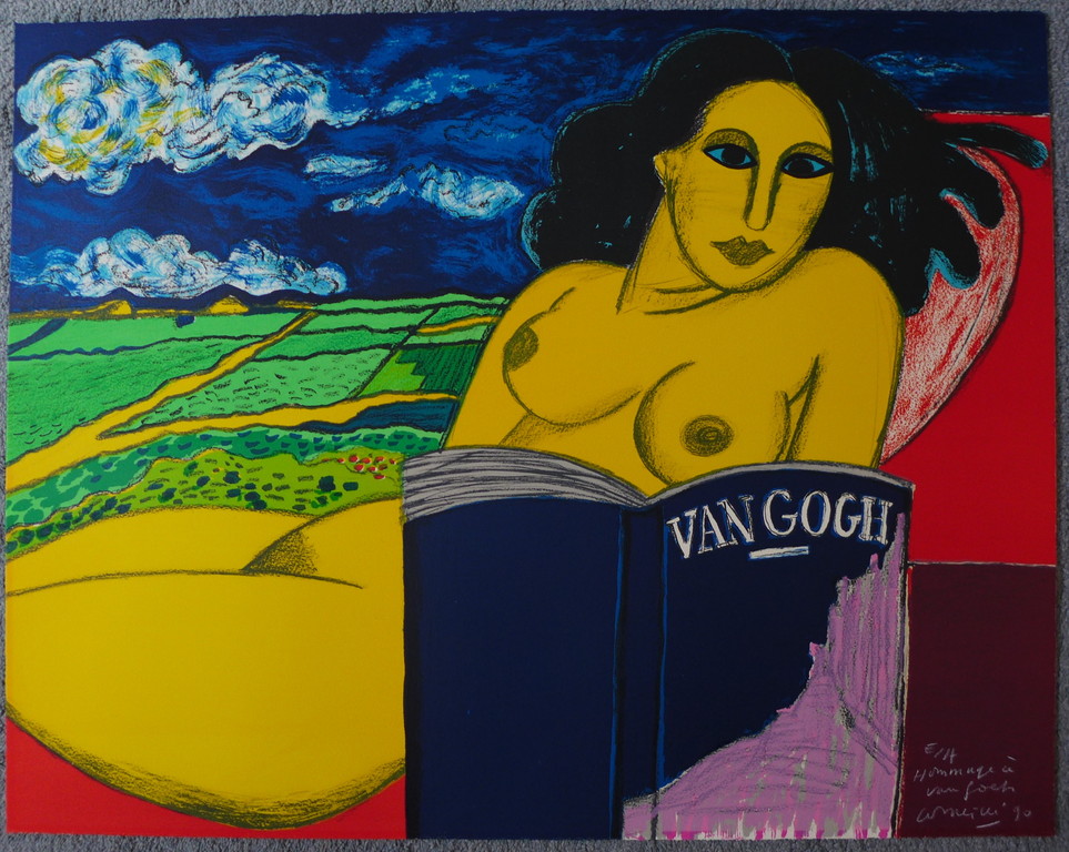 Corneille, litho uit 1990. titel: Hommage à van Gogh oplage e/a  kopen? Bied vanaf 275!