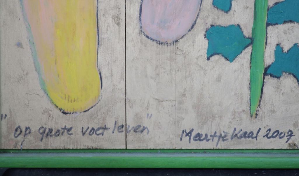 Meertje Kaal: Olieverf op hout, Op grote voet leven - Ingelijst kopen? Bied vanaf 1!