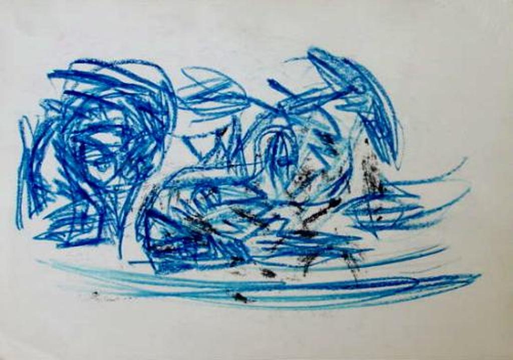 THEO WOLVECAMP, dubbelzijdige waskrijt tekening + certificaat Reflex Modern Art kopen? Bied vanaf 1!