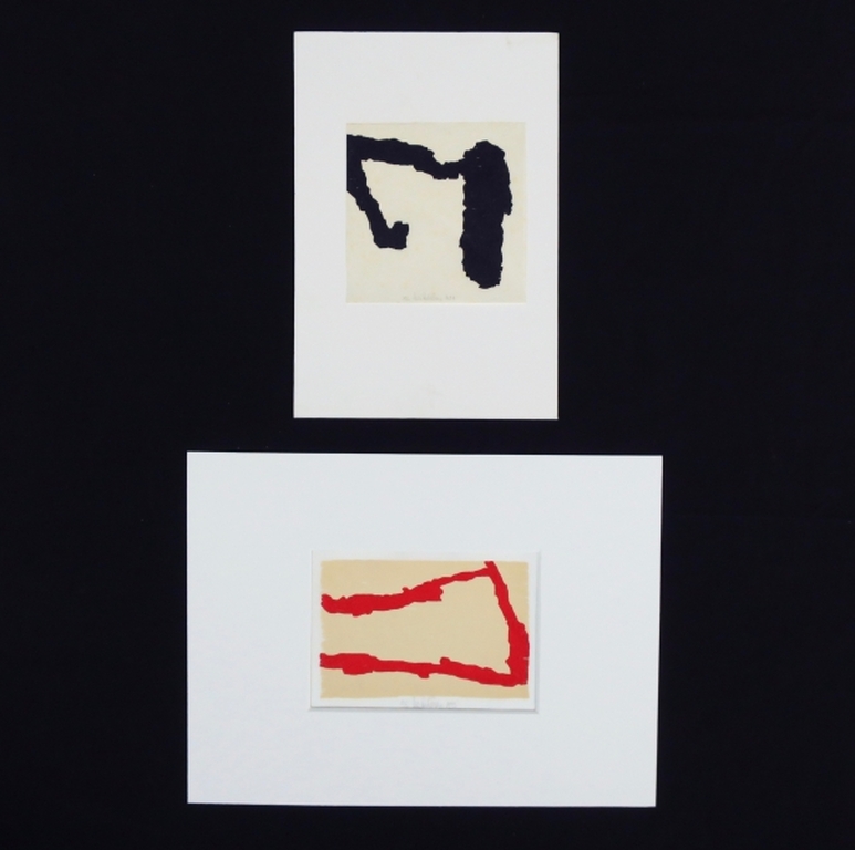 Cees Andriessen: Twee houtsnedes, Zonder titel (zwart en rood) verkocht voor € 55!