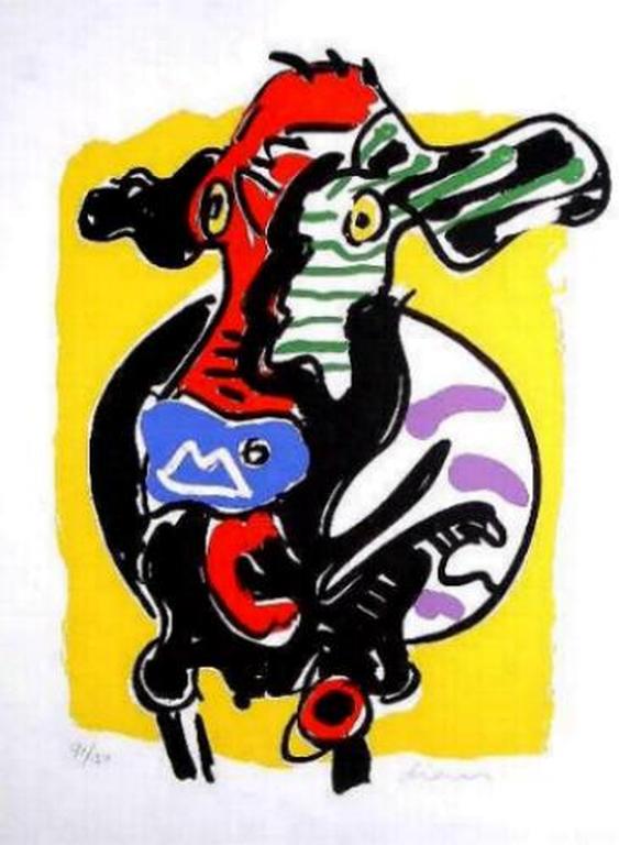 PETER DIEM, grote handgesigneerde en gelimiteerde zeefdruk 'Designers Cow Yellow kopen? Bied vanaf 1!