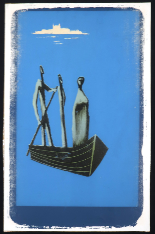 Wally Elenbaas: Kleurenlitho en krijt op papier, Varen kopen? Bied vanaf 20!