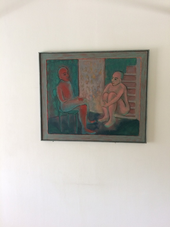 Ubaldo Sichi: Acryl op linnen: Gesprek kopen? Bied vanaf 200!