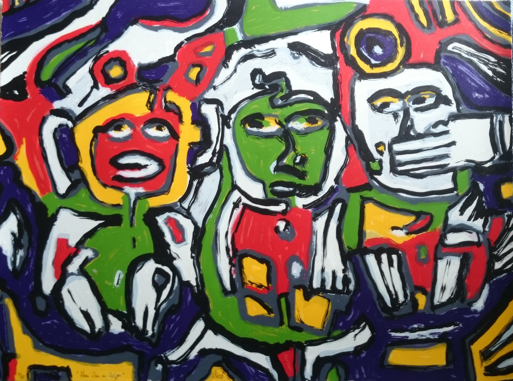 Ad van Hassel - zeefdruk op papier - gesigneerd - oplage Ea.   kopen? Bied vanaf 1!