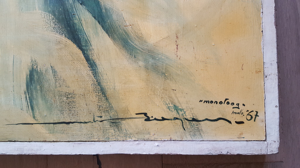Martin Baeyens (Gent 1943) - paneel, gesigneerd en gedateerd 1967 kopen? Bied vanaf 1!
