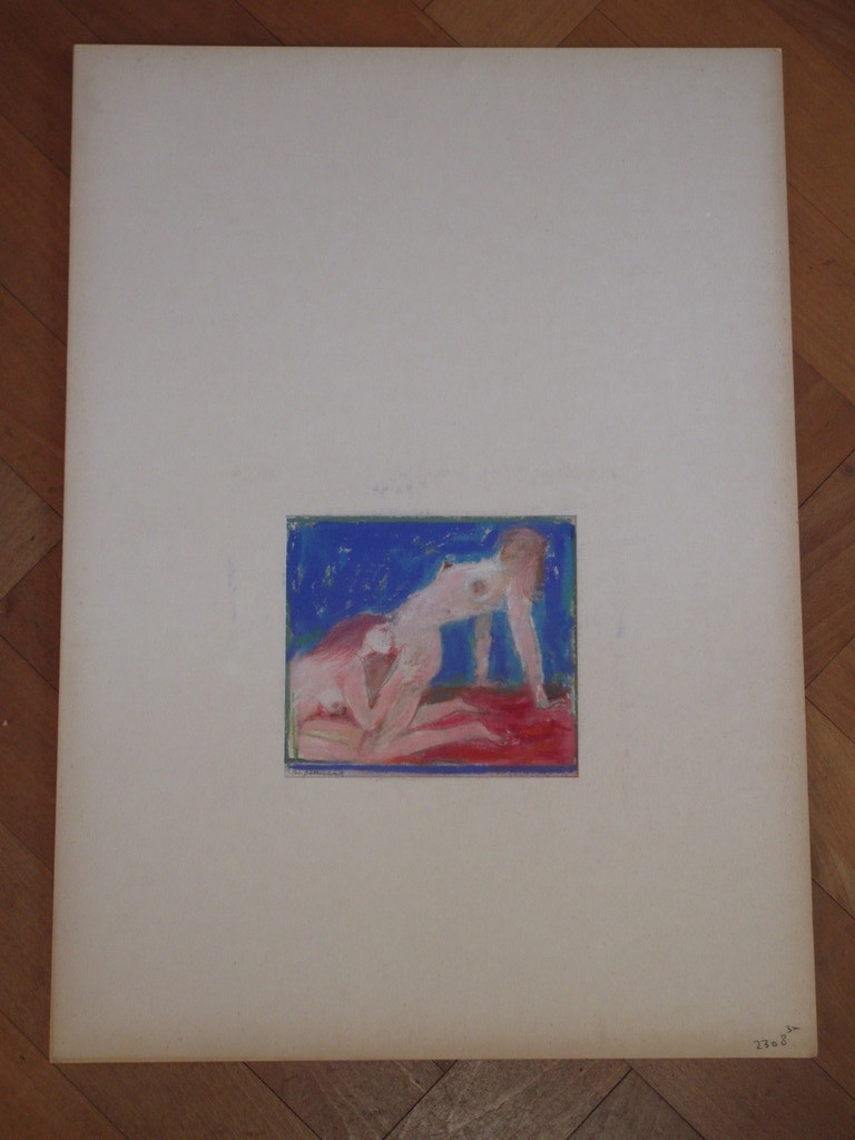 Theo Beerendonk, Vriendinnen in hun spel, Gemengde krijttekening kopen? Bied vanaf 55!