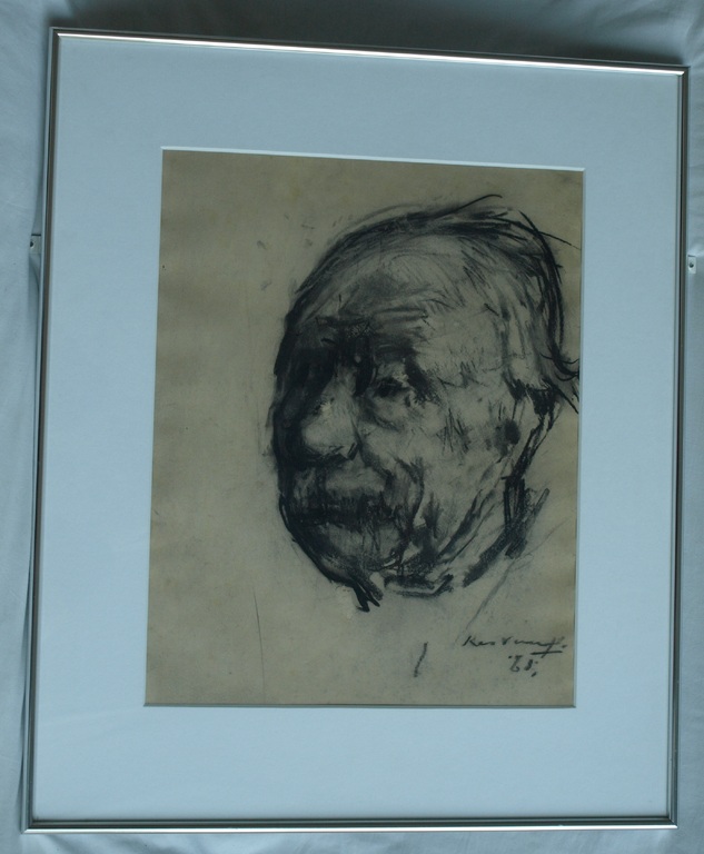 Kees Verwey â�� Houtskool , Zelfportret - gesigneerd & ingelijst â�� 1968 kopen? Bied vanaf 300!