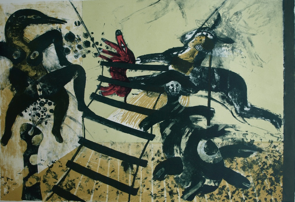 Martin Engelman : Kleurenlitho , Circus - Gesigneerd - ca 1965 - Prent 190 verkocht voor € 40!