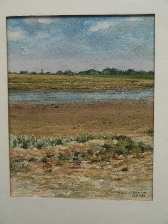 Simon Gerds – Aquarel – Schiermonnikoog -  Gesigneerd – Ingelijst - 1994 – 8 x 10 cm kopen? Bied vanaf 45!