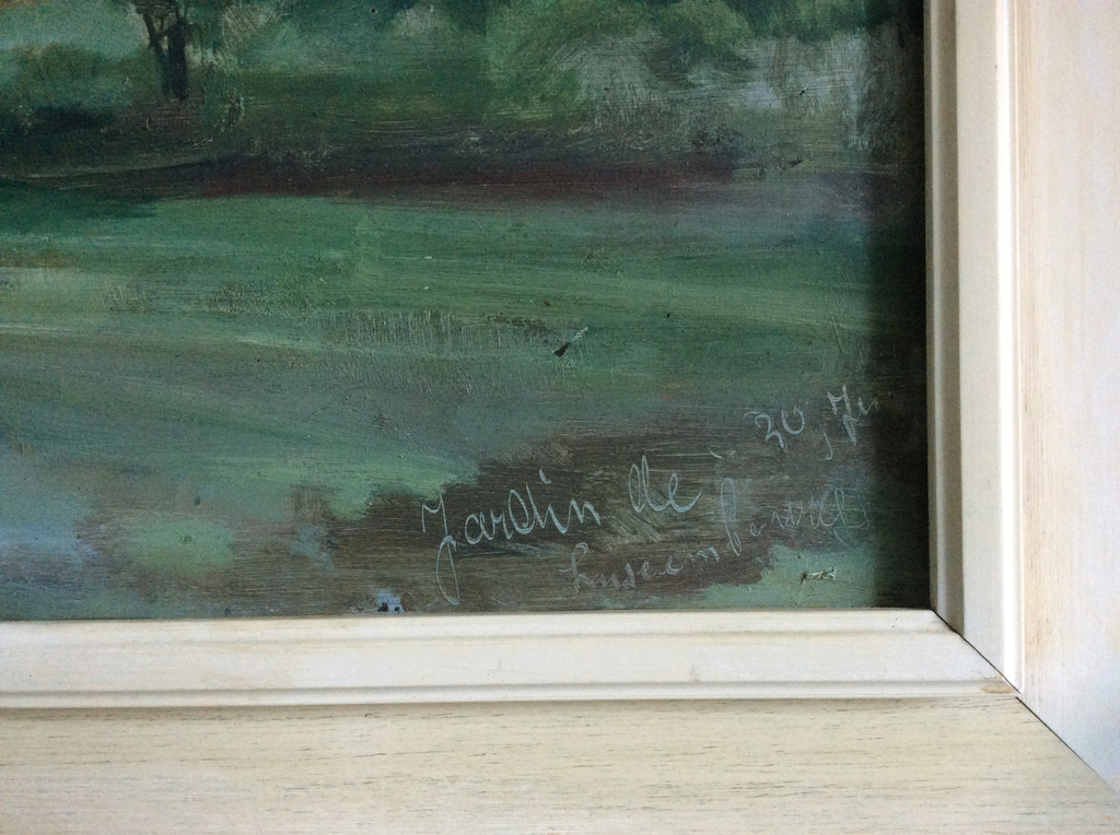 Onbekende kunstenaar - Jardin de Luxembourg, olieverf op paneel, gelijst kopen? Bied vanaf 75!