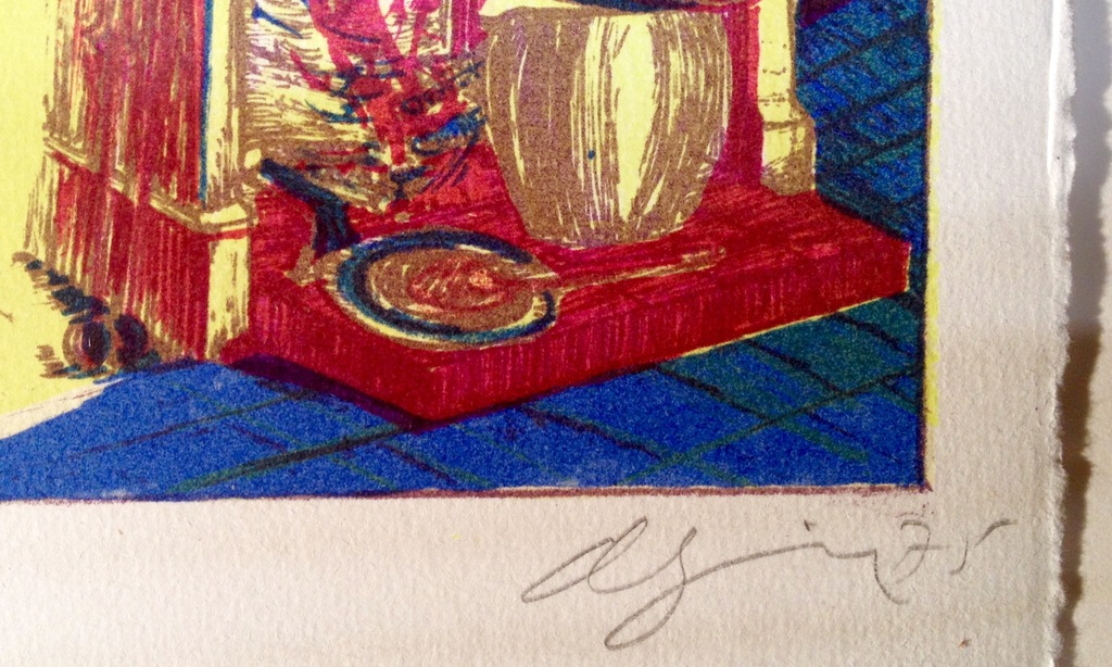 Jacqueline de Jong, litho in kleuren, "Mange la soupe", Prent 190,1975 kopen? Bied vanaf 14!