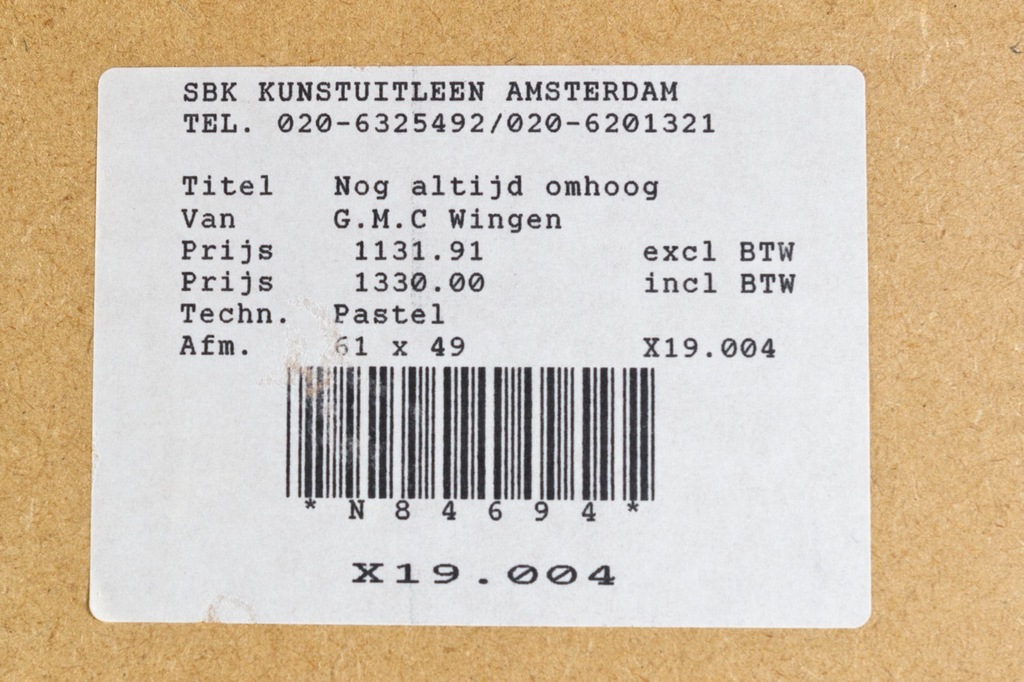 Gemma M.C. Wingen: Pasteltekening, Altijd omhoog - Ingelijst kopen? Bied vanaf 50!