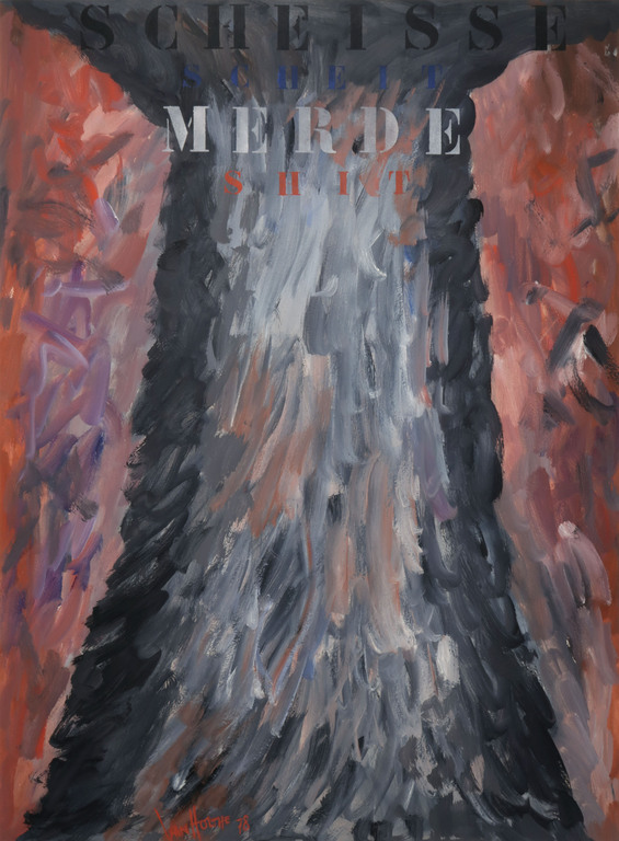 Jan van Holthe: Gouache op papier, Scheisse Scheit Merde Shit kopen? Bied vanaf 1!
