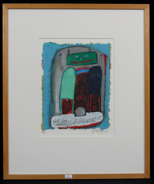 Wouter Stips: Zeefdruk, Ik hou je altijd vast - Ingelijst kopen? Bied vanaf 40!