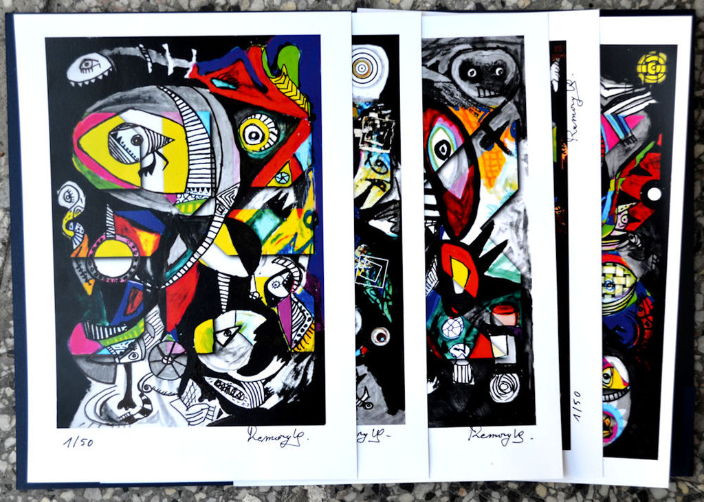 mooie map met 5 Art prints- allen genummerd en gesigneerd verkocht voor € 80!