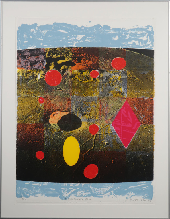 Jelis van Dolderen: Zeefdruk, Luna colorata IV - Ingelijst verkocht voor € 35!