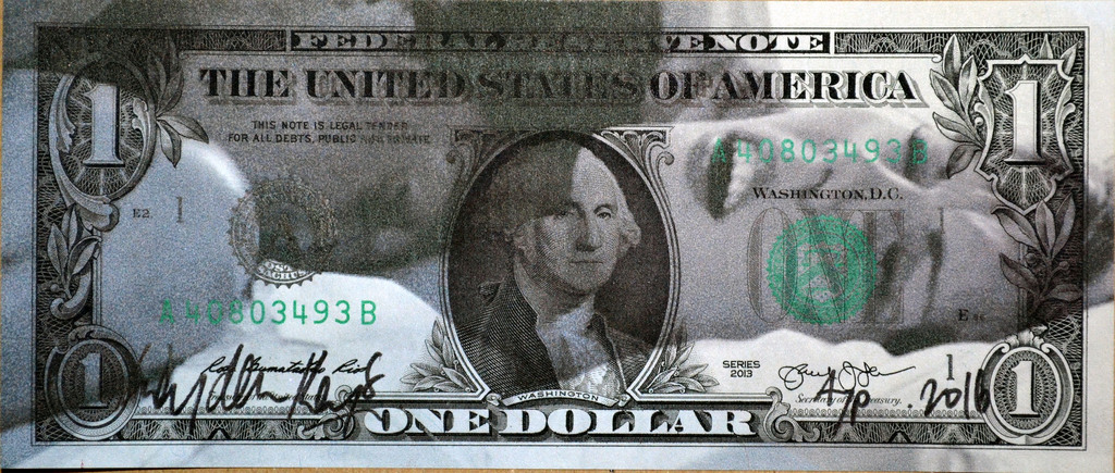 Hayden Kays, inkjet op dollar biljet, "Money Shot" kopen? Bied vanaf 200!